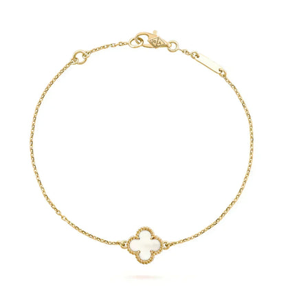 [Resenly Jewelry]CLOVER WHITE MOP SINGLE FLOWER BRACELET