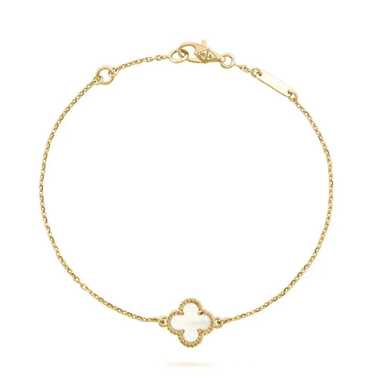 [Resenly Jewelry]CLOVER WHITE MOP SINGLE FLOWER BRACELET