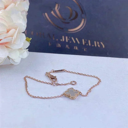 [Resenly Jewelry]CLOVER WHITE MOP SINGLE FLOWER BRACELET