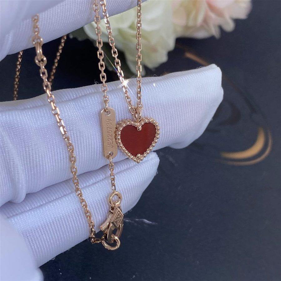[Resenly Jewelry]SWEET CLOVER CARNELIAN HEART NECKLACE