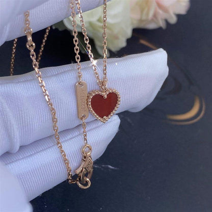 [Resenly Jewelry]SWEET CLOVER CARNELIAN HEART NECKLACE