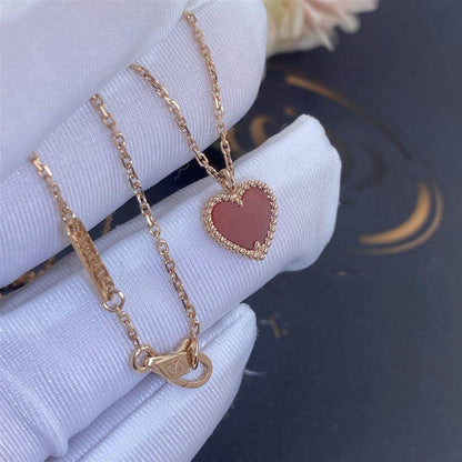 [Resenly Jewelry]SWEET CLOVER CARNELIAN HEART NECKLACE
