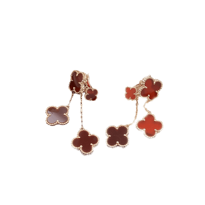 [Resenly Jewelry]CLOVER EARRINGS CARNELIAN 4 MOTIFS PINK GOLD
