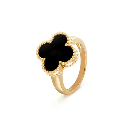 [Resenly Jewelry]CLOVER ONYX RING