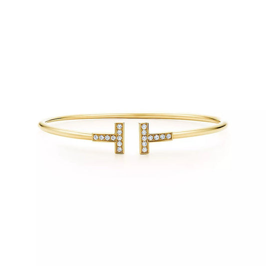 [Resenly Jewelry]T BRACELET 1.8MM GOLD DIAMOND
