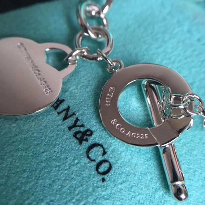 [Resenly Jewelry]LOVE HEART PIN BUCKLE RETURN TO TIF SILVER BRACELET