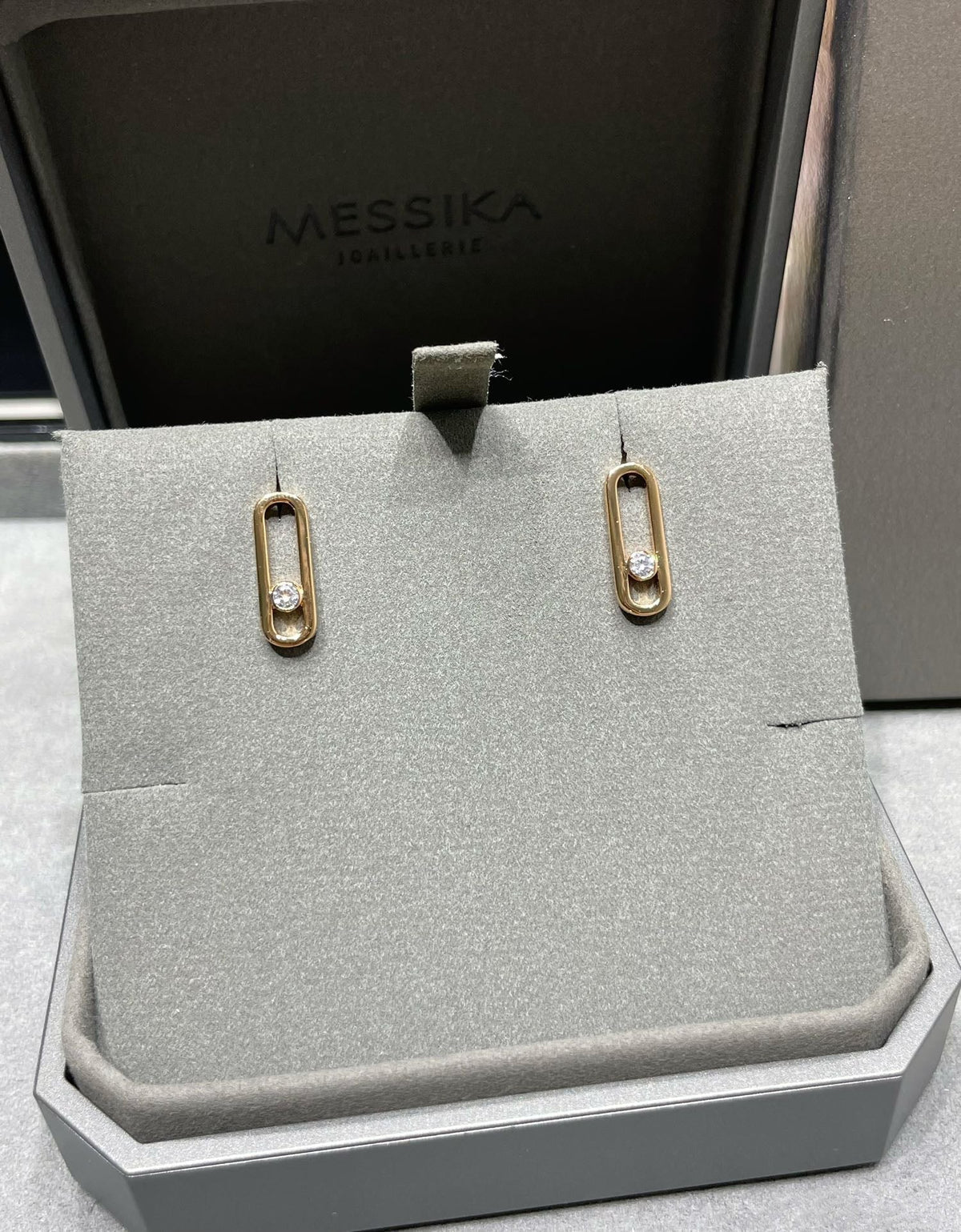 [Resenly Jewelry]MOVE UNO SMALL 1 DIAMOND EARRINGS