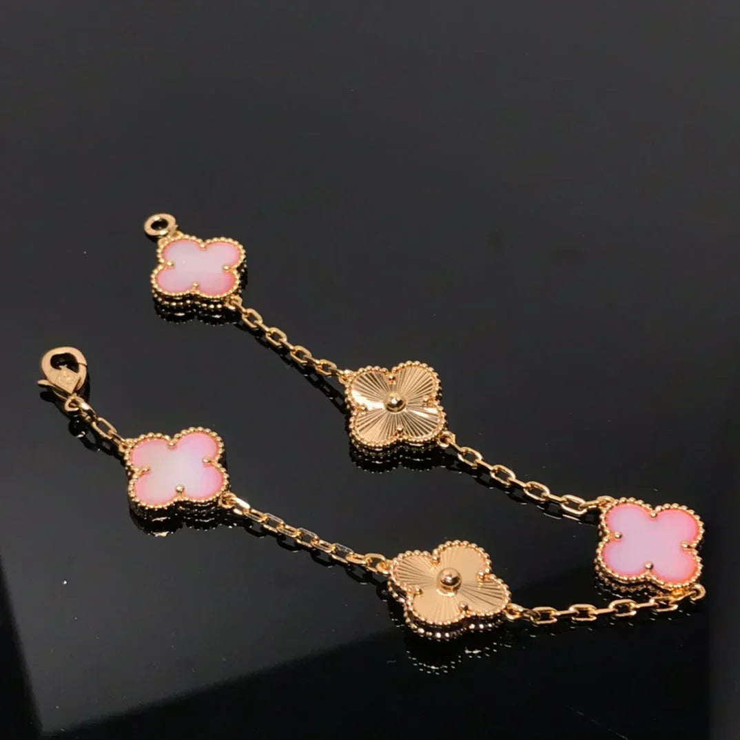 [Resenly Jewelry] CLOVER 5 MOTIFS  PINK MOP BRACELET COLLECTION