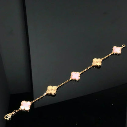 [Resenly Jewelry] CLOVER 5 MOTIFS  PINK MOP BRACELET COLLECTION