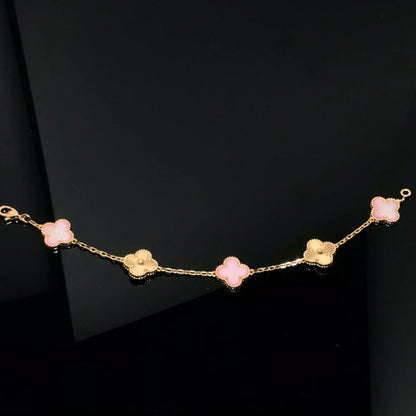 [Resenly Jewelry] CLOVER 5 MOTIFS  PINK MOP BRACELET COLLECTION