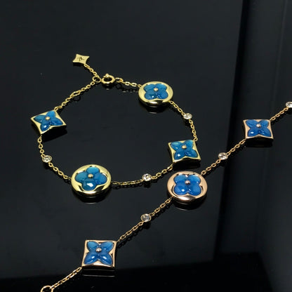[Resenly Jewelry]STAR AND SUN 4 MOTIF BLUE BRACELET
