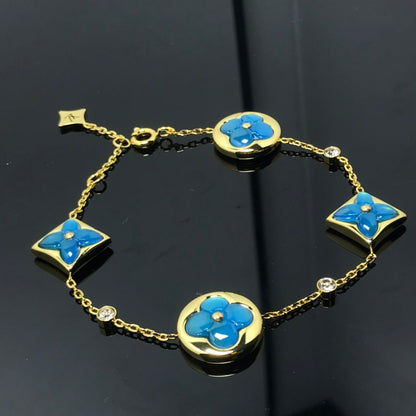 [Resenly Jewelry]STAR AND SUN 4 MOTIF BLUE BRACELET