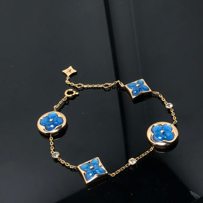[Resenly Jewelry]STAR AND SUN 4 MOTIF BLUE BRACELET