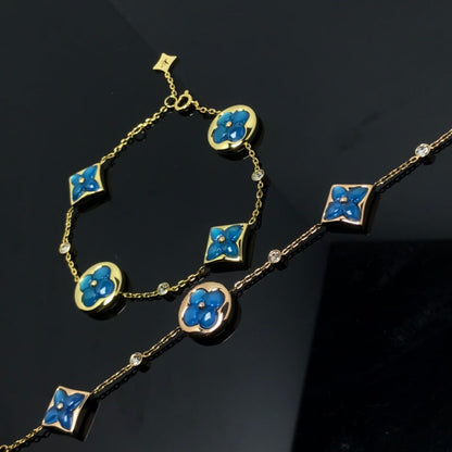 [Resenly Jewelry]STAR AND SUN 4 MOTIF BLUE BRACELET