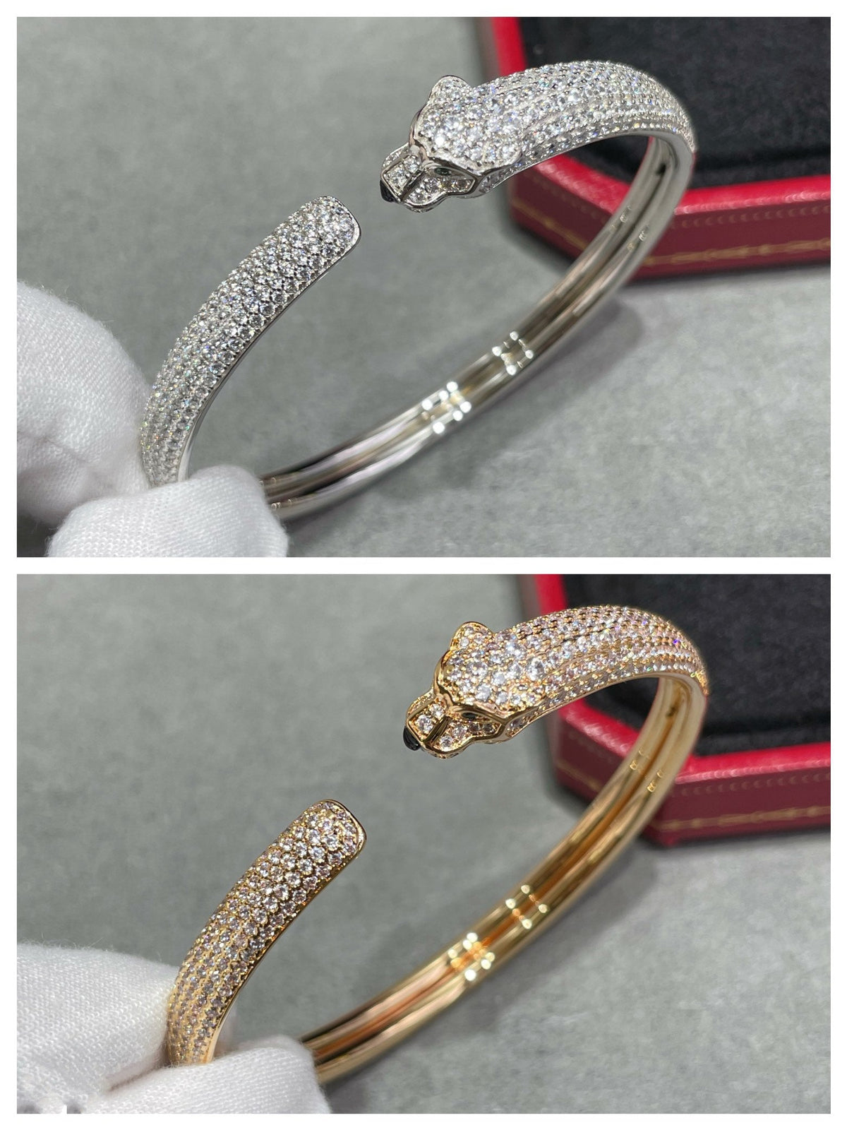 [Resenly Jewelry]PANTHERE FULL DIAMOND OPEN BRACELET