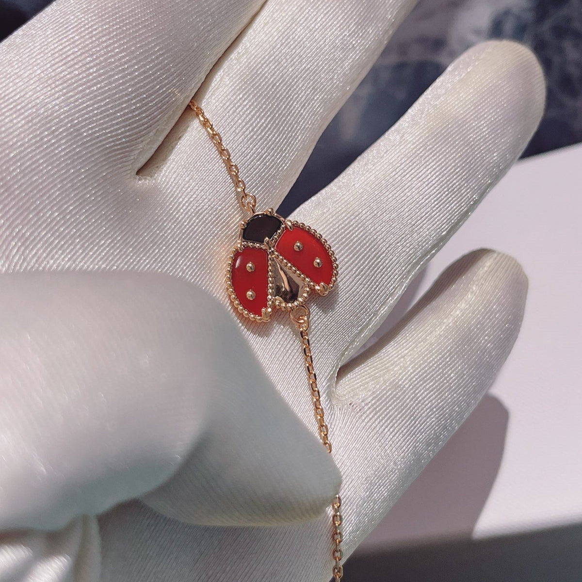 [Resenly Jewelry]LUCKY SPRING 1 MOTIF PINK GOLD BRACELET