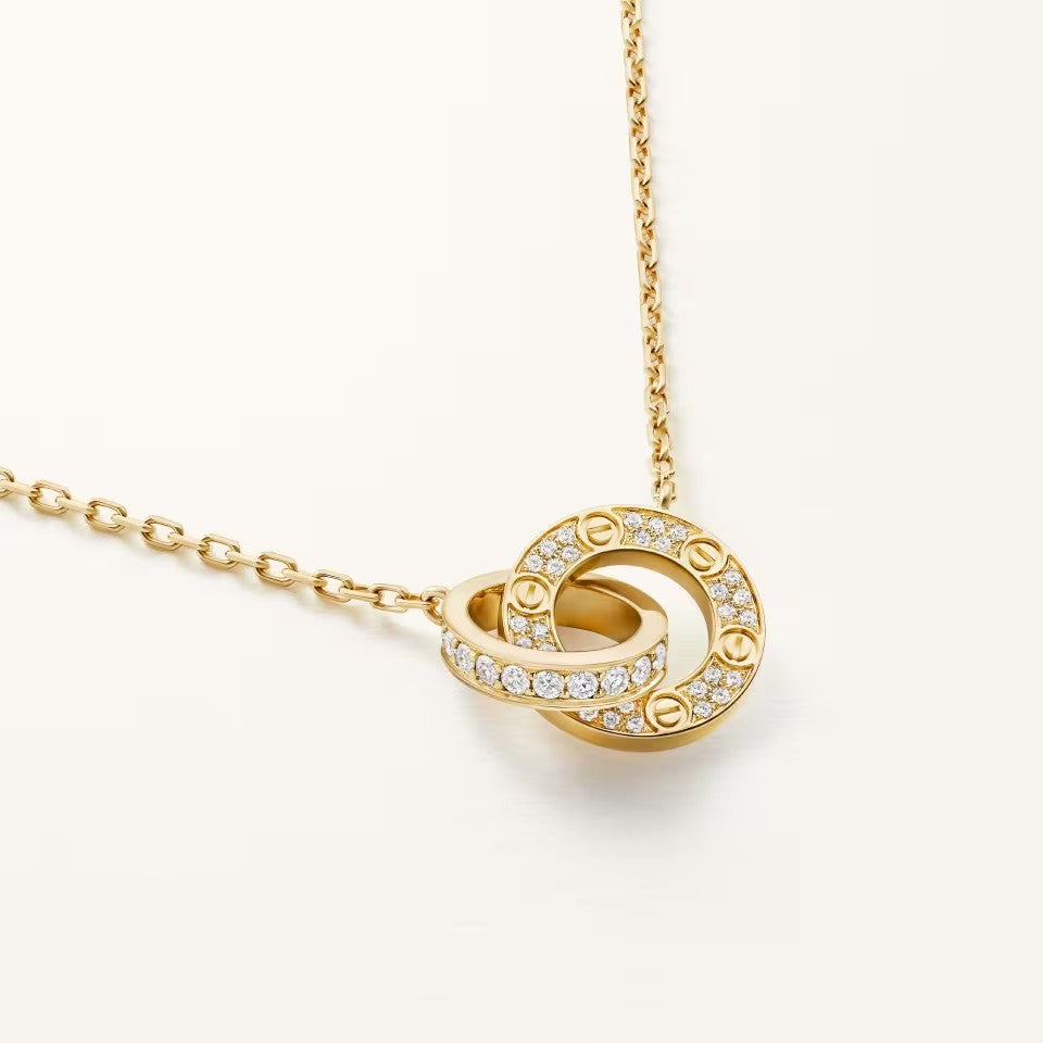 [Resenly Jewelry]LOVE  FULL DIAMOND PENDANT NECKLACE