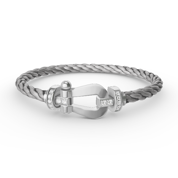 [Resenly Jewelry]FORCE LARGE HORSESHOE HALF DIAMOND BRACELET SILVER