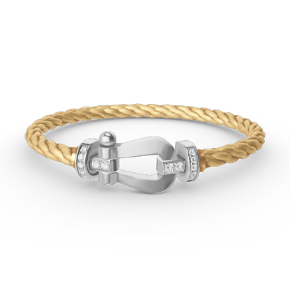 [Resenly Jewelry]FORCE LARGE HORSESHOE HALF DIAMOND BRACELET SILVER