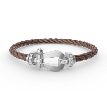 [Resenly Jewelry]FORCE LARGE HORSESHOE HALF DIAMOND BRACELET SILVER