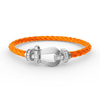 [Resenly Jewelry]FORCE LARGE HORSESHOE HALF DIAMOND BRACELET SILVER