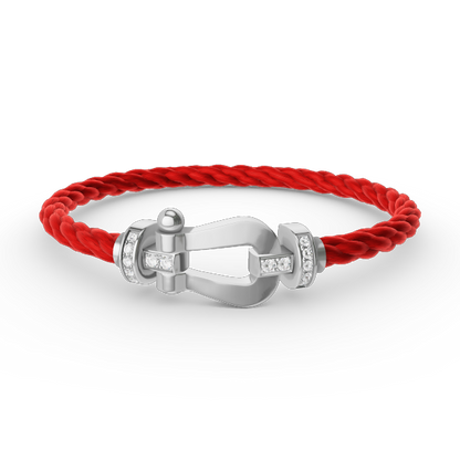 [Resenly Jewelry]FORCE LARGE HORSESHOE HALF DIAMOND BRACELET SILVER