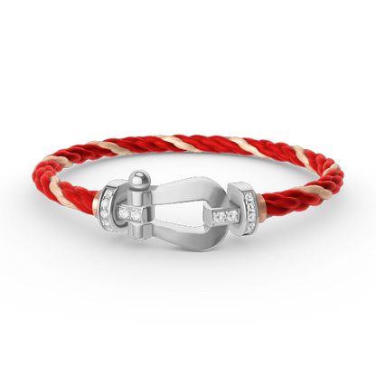[Resenly Jewelry]FORCE LARGE HORSESHOE HALF DIAMOND BRACELET SILVER