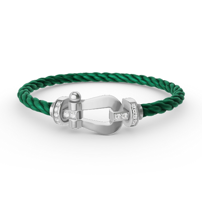[Resenly Jewelry]FORCE LARGE HORSESHOE HALF DIAMOND BRACELET SILVER
