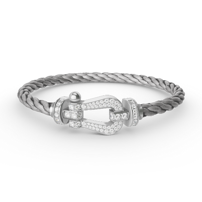 [Resenly Jewelry]FORCE LARGE HORSESHOE FULL DIAMOND BRACELET SILVER