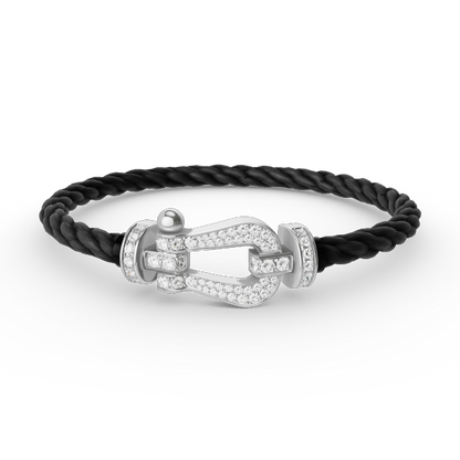 [Resenly Jewelry]FORCE LARGE HORSESHOE FULL DIAMOND BRACELET SILVER