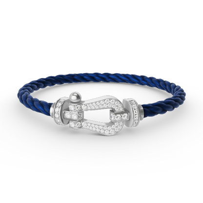 [Resenly Jewelry]FORCE LARGE HORSESHOE FULL DIAMOND BRACELET SILVER