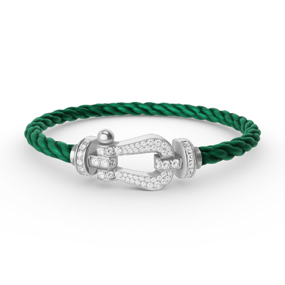 [Resenly Jewelry]FORCE LARGE HORSESHOE FULL DIAMOND BRACELET SILVER