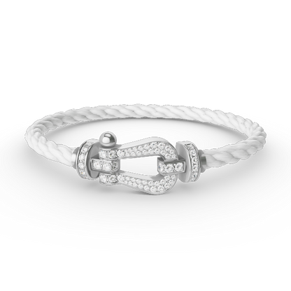 [Resenly Jewelry]FORCE LARGE HORSESHOE FULL DIAMOND BRACELET SILVER
