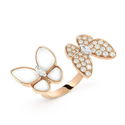 [Resenly Jewelry]TWIN BUTTERFLY DIAMOND MOP RING