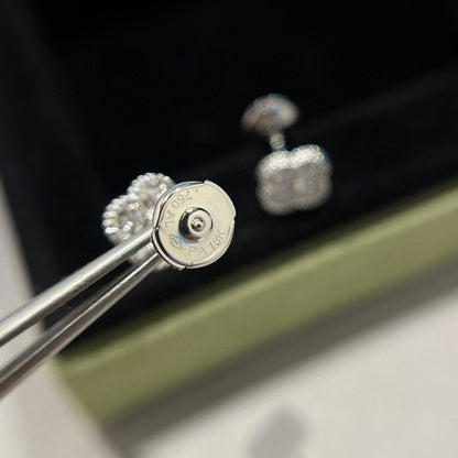 [Resenly Jewelry]CLOVER MINI DIAMOND STUD EARRINGS