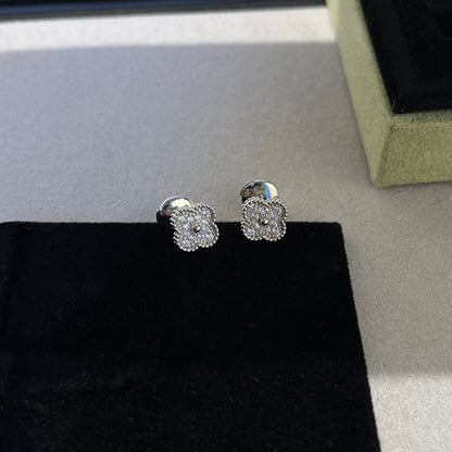 [Resenly Jewelry]CLOVER MINI DIAMOND STUD EARRINGS